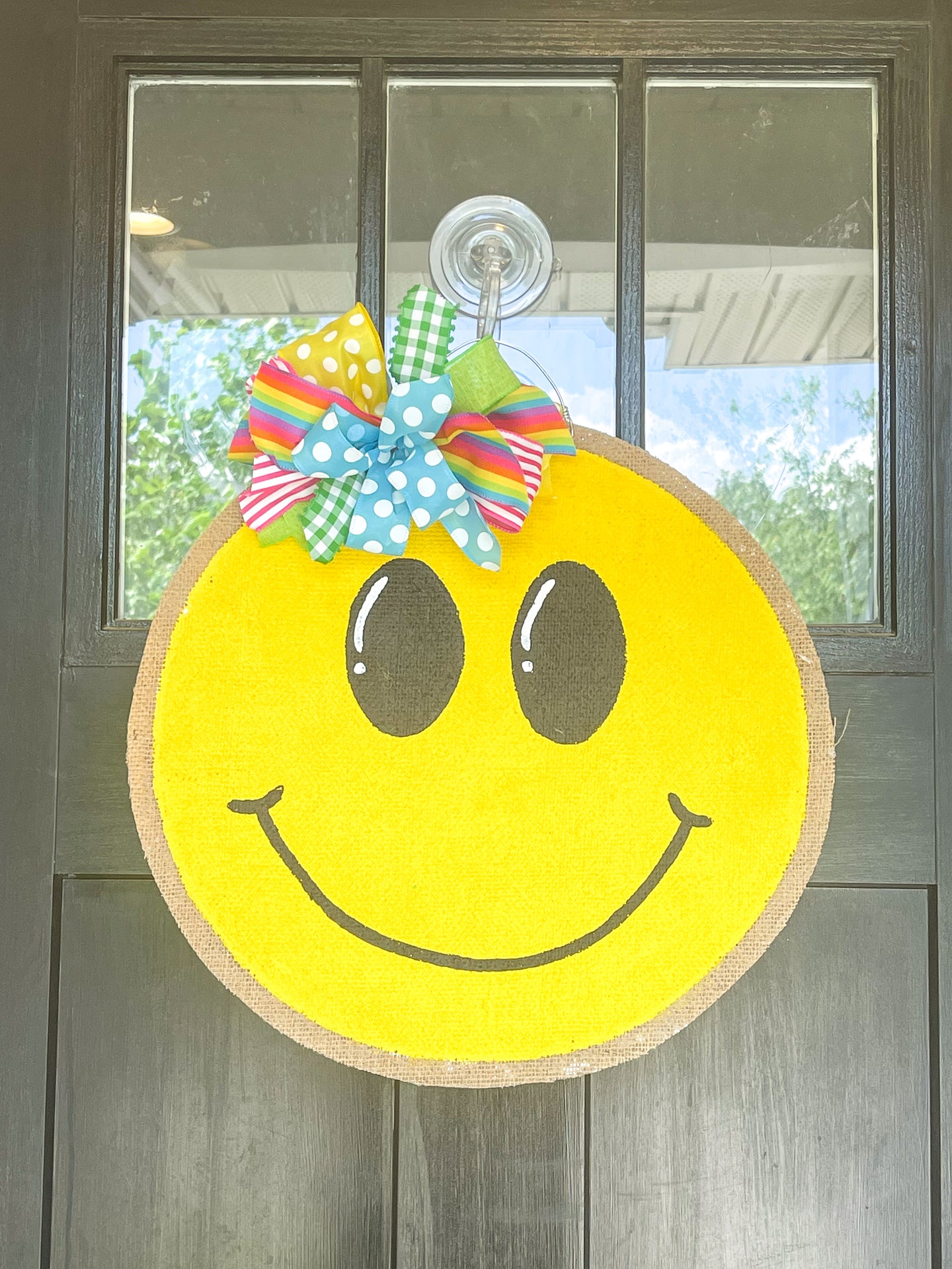 Smiley Burlap Door Hanger