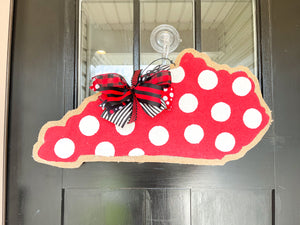 Red with White Dots State of Kentucky Door Hanger