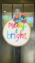 Load image into Gallery viewer, Merry and Bright Circle Door Hanger