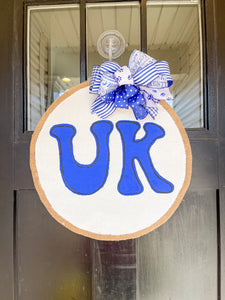 Blue and White Circle Door Hanger