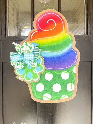 St. Patrick's Day Rainbow Shamrock Door Hanger