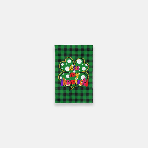 Buffalo Check Kiss My Shamrocks Garden Flag - 12
