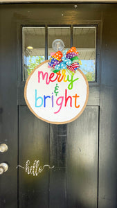 Merry and Bright Circle Door Hanger