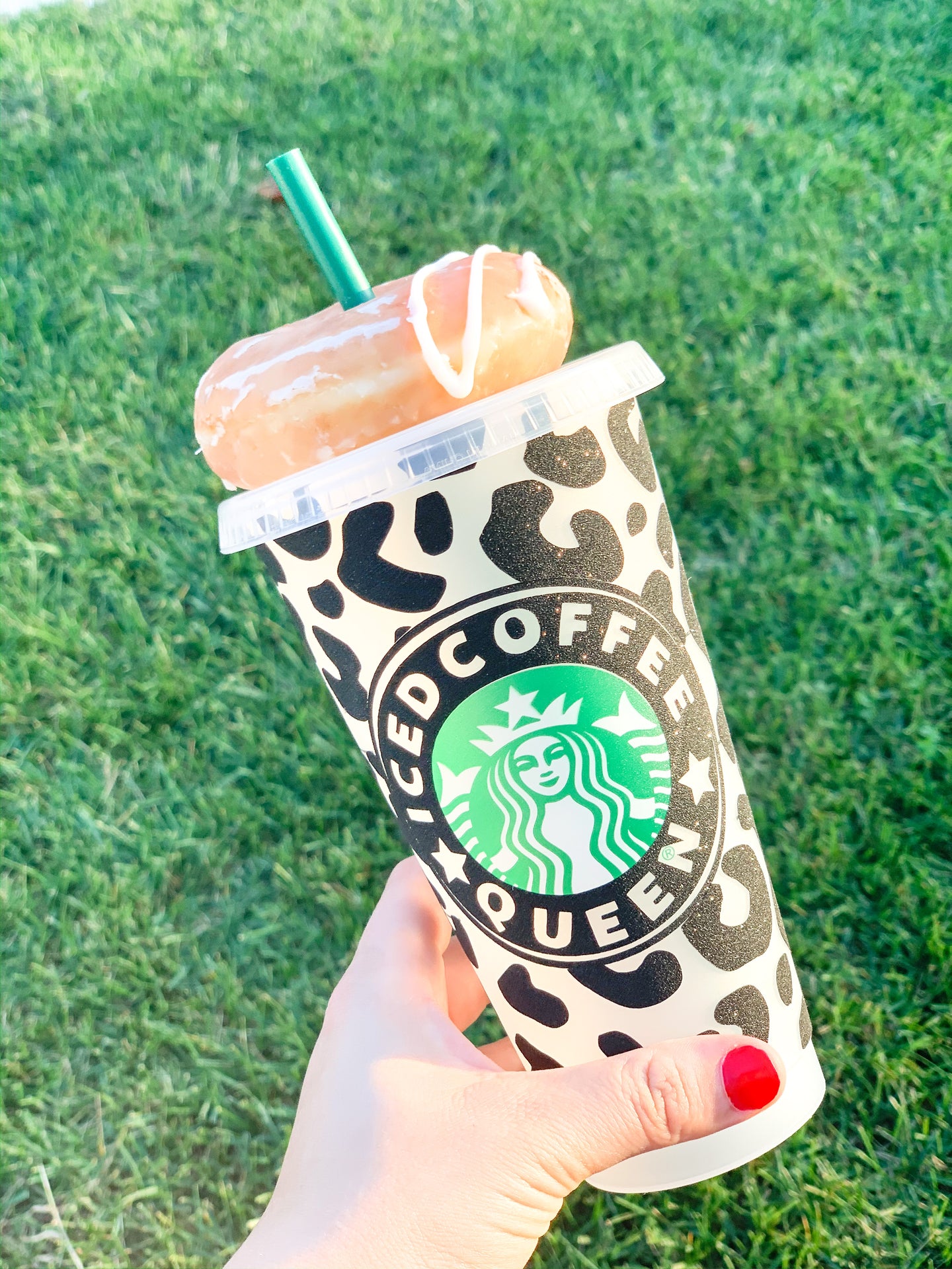 Iced Coffee Queen Leopard Print Reusable Cold Cup