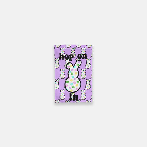 Hop On In Lavender Easter Bunny Garden Flag - 12