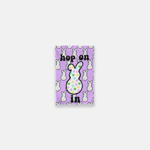 Hop On In Lavender Easter Bunny Garden Flag - 12" x 18"