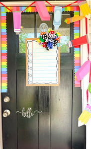 Back to School Notebook Paper Door Hanger