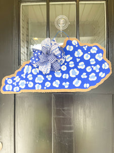 Go Big Blue State of Kentucky Door Hanger in Leopard