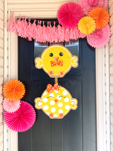Easter Burlap Door Hanger - Chick-a-dee Girl