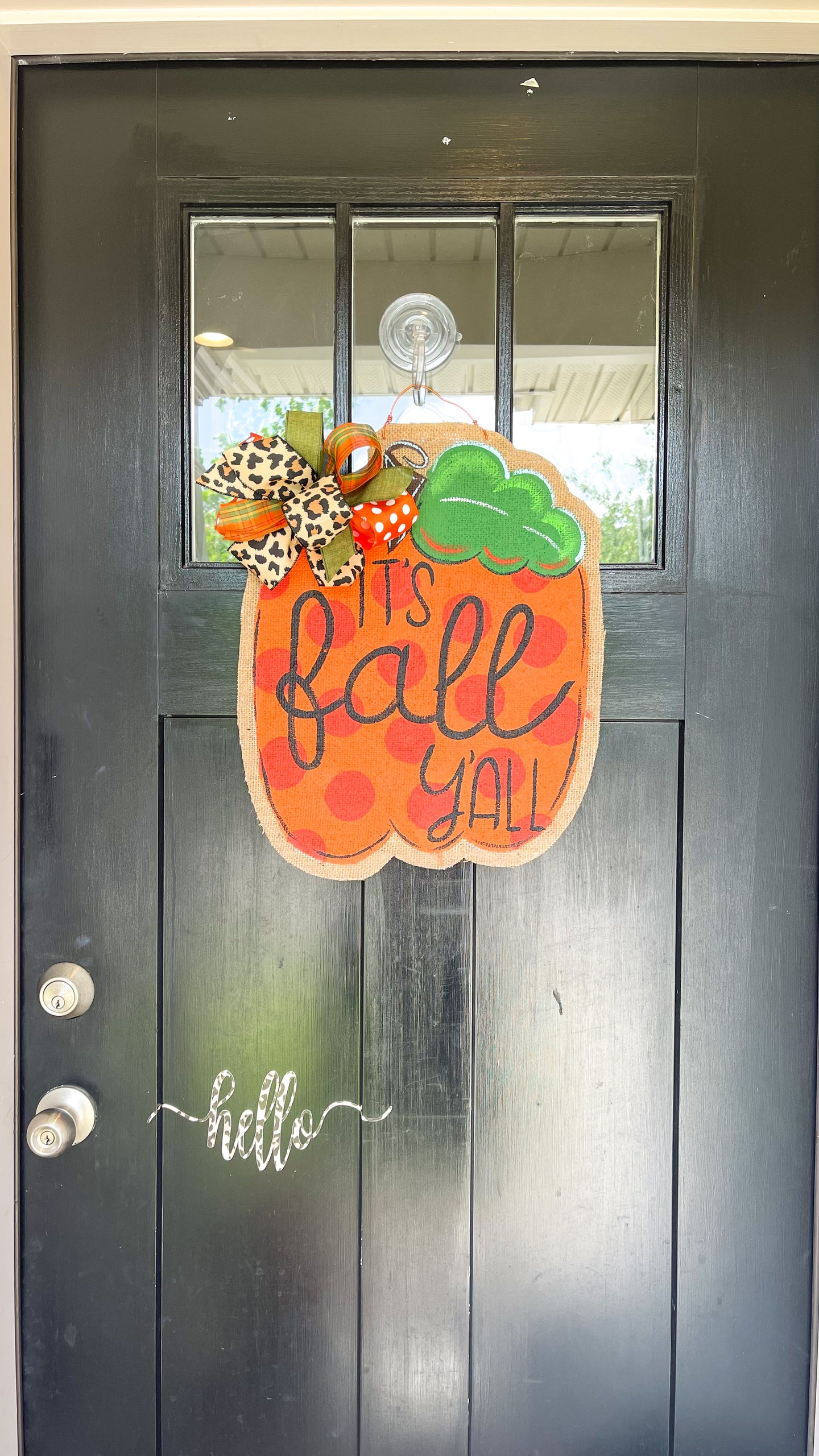 Pumpkin Door Hanger - It’s Fall Y'all Polka Dots