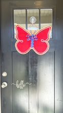 Load image into Gallery viewer, Fourth of July Butterfly Burlap Door Hanger