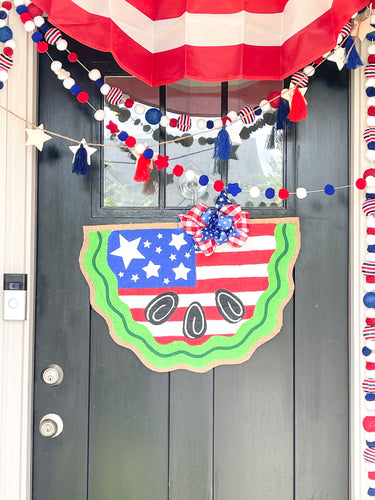 Patriotic Watermelon Slice Door Hanger