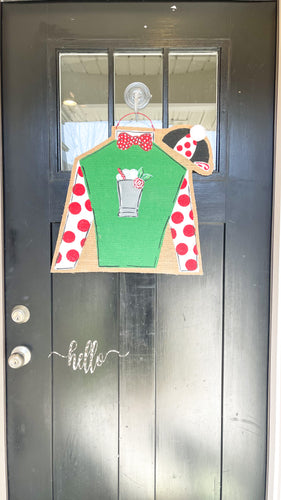 Derby Silk Door Hanger with Mint Julep