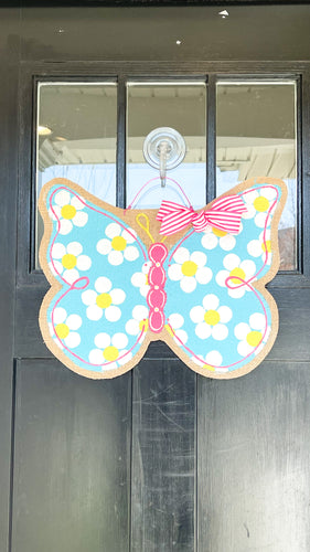Turquoise Butterfly Door Hanger