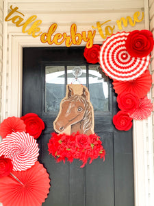 Derby Horse Door Hanger - Run for the Roses Horse Head Door Hanger