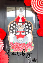 Load image into Gallery viewer, Derby Horse and Jockey Door Hanger in Red/Black
