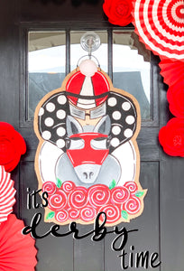 Derby Horse and Jockey Door Hanger in Red/Black