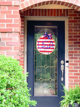 Load image into Gallery viewer, Fourth of July Burlap Door Hanger - USA Splatter Painted Circle
