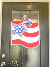 Load image into Gallery viewer, Fourth of July Burlap Door Hanger - American Flag