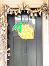 Load image into Gallery viewer, Lemon Burlap Door Hanger with Polka Dots