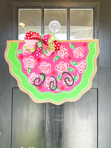 Floral Watermelon Slice Door Hanger