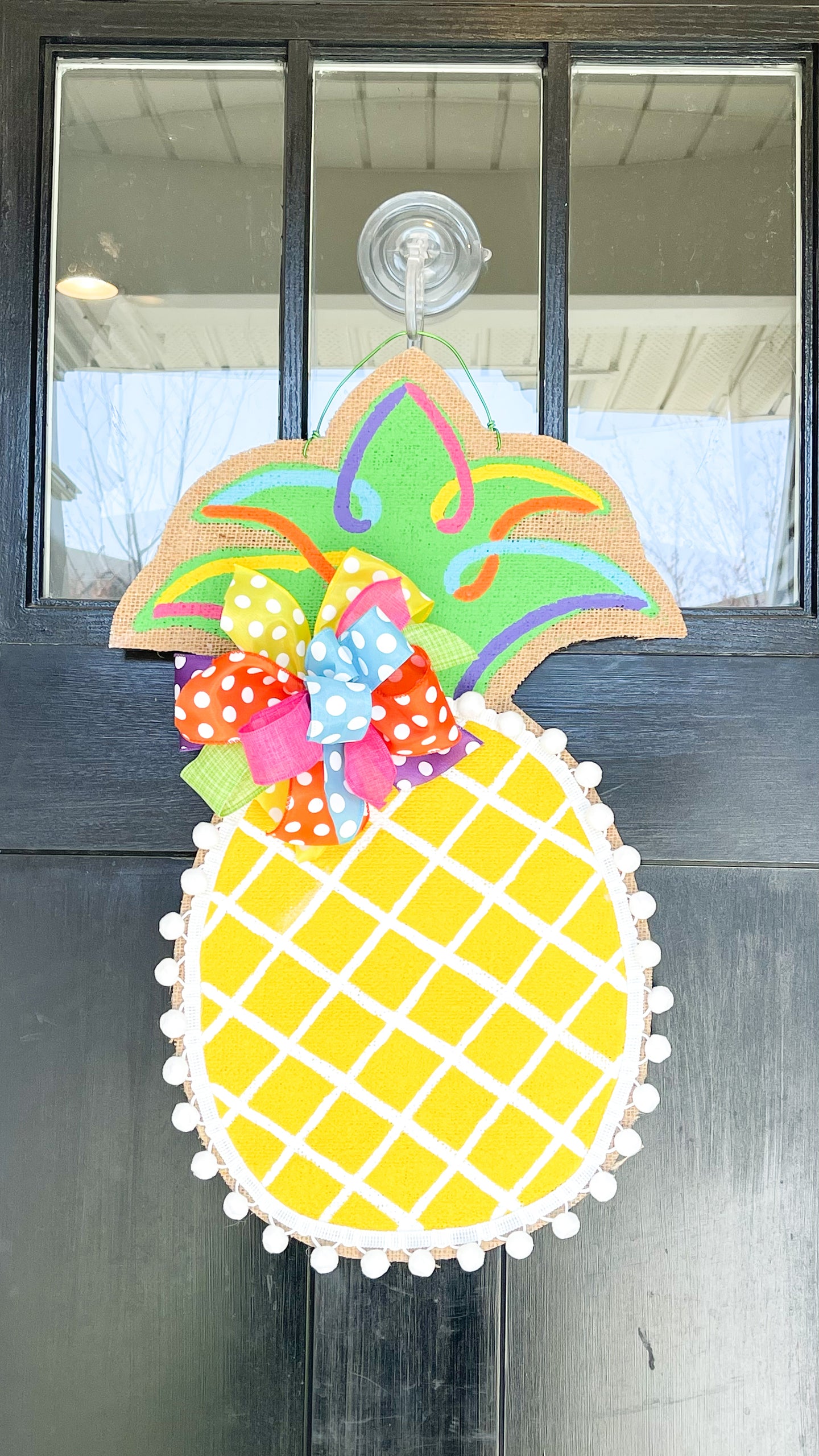 Burlap Pineapple Door Hanger (Small/Multi/Criss Cross)