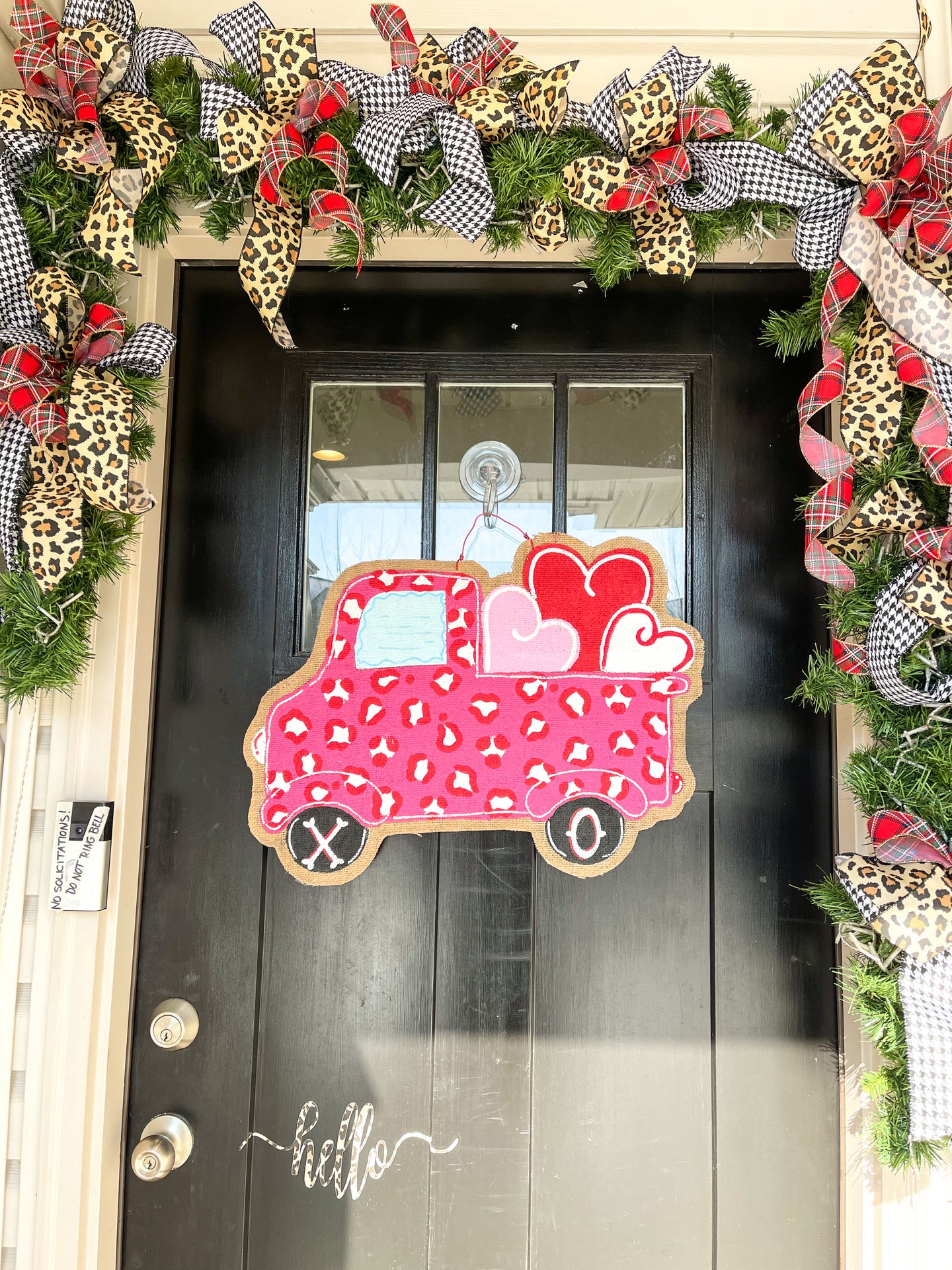 Leopard Valentine's Day Truck Door Hanger
