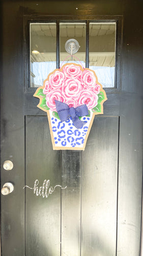 Peony Burlap Door Hanger