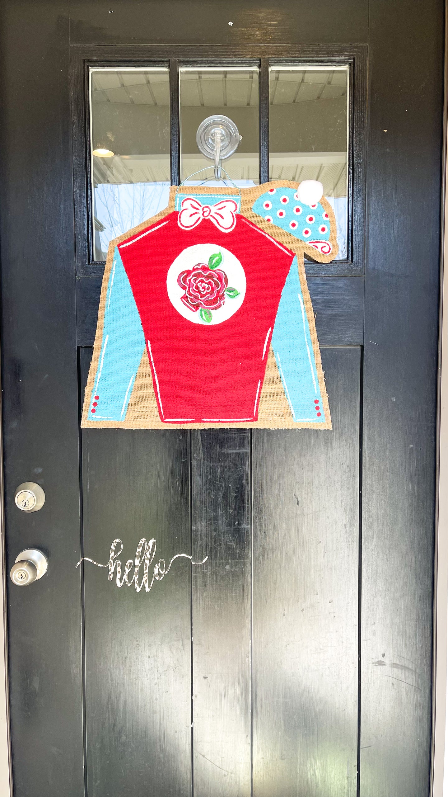 Derby Silk Door Hanger in Turquoise