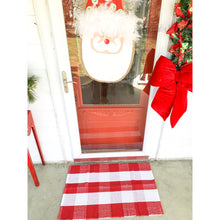 Load image into Gallery viewer, Red &amp; White Buffalo Check Door Mat Rug