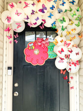 Load image into Gallery viewer, Flower Burlap Door Hanger - Red with Bee