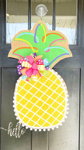 Burlap Pineapple Door Hanger (Large/Multi/Criss Cross)