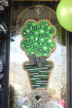 Load image into Gallery viewer, St. Patrick&#39;s Day Shamrock Leopard Topiary Door Hanger