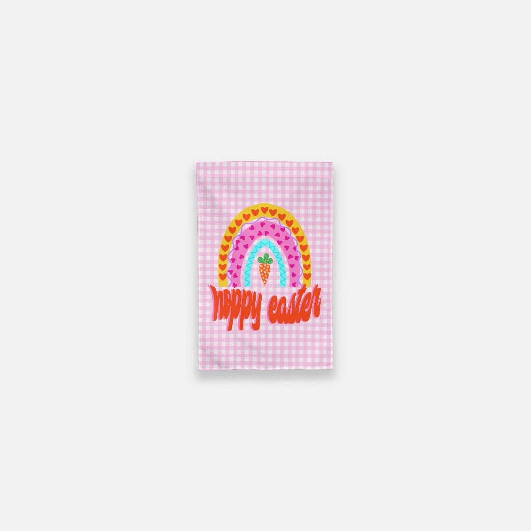 Hoppy Easter Rainbow Gingham Garden Flag - 12