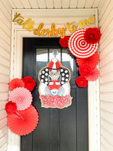 Load image into Gallery viewer, Derby Horse and Jockey Door Hanger in Red/Black