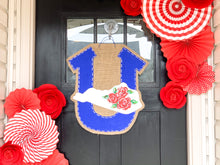 Load image into Gallery viewer, Horseshoe Door Hanger - Kentucky Derby Burlap Door Hanger