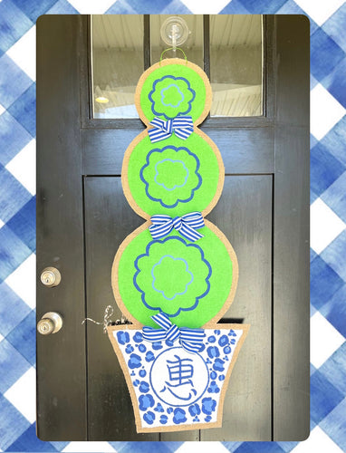 Topiary Tree Door Hanger - Chinoiserie Large