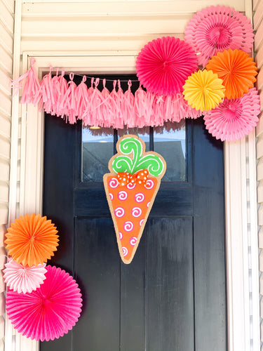 Easter Burlap Door Hanger - Polka Dot Carrot