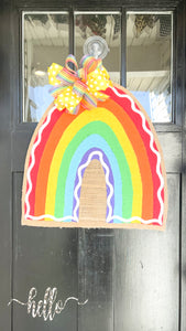 Rainbow Burlap Door Hanger