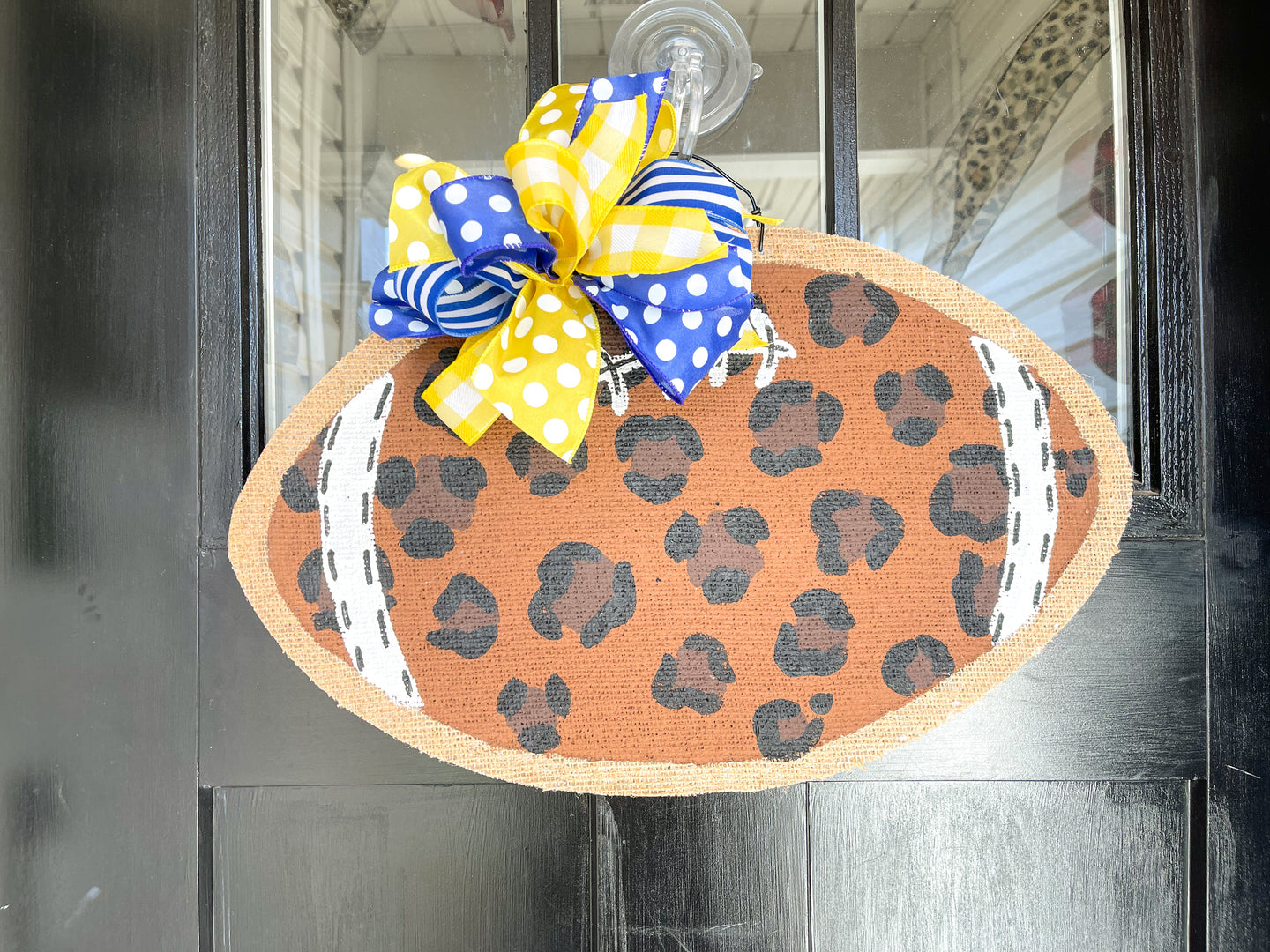 Blue and Yellow Football Door Hanger