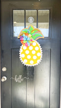 Load image into Gallery viewer, Burlap Pineapple Door Hanger (Small/Multi/Polka Dot)