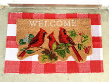 Load image into Gallery viewer, Red &amp; White Buffalo Check Door Mat Rug