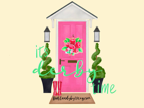 Derby Roses Burlap Door Hanger