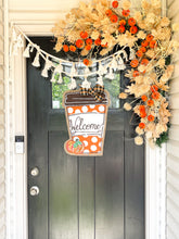 Load image into Gallery viewer, Burlap Pumpkin Door Hanger - Welcome Pumpkin Spice Latte
