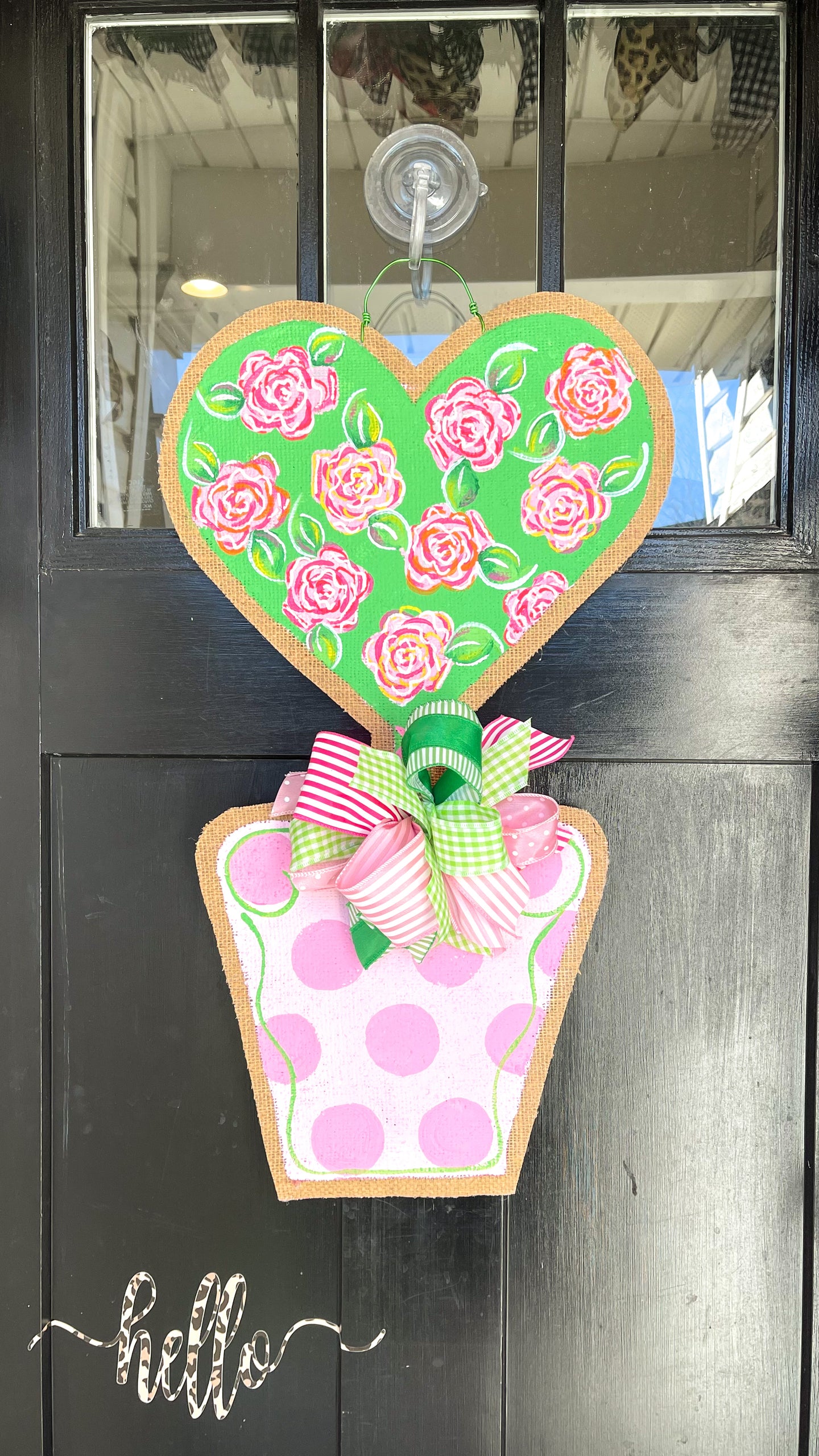 Heart Topiary Door Hanger in First Impressions Inspired Roses