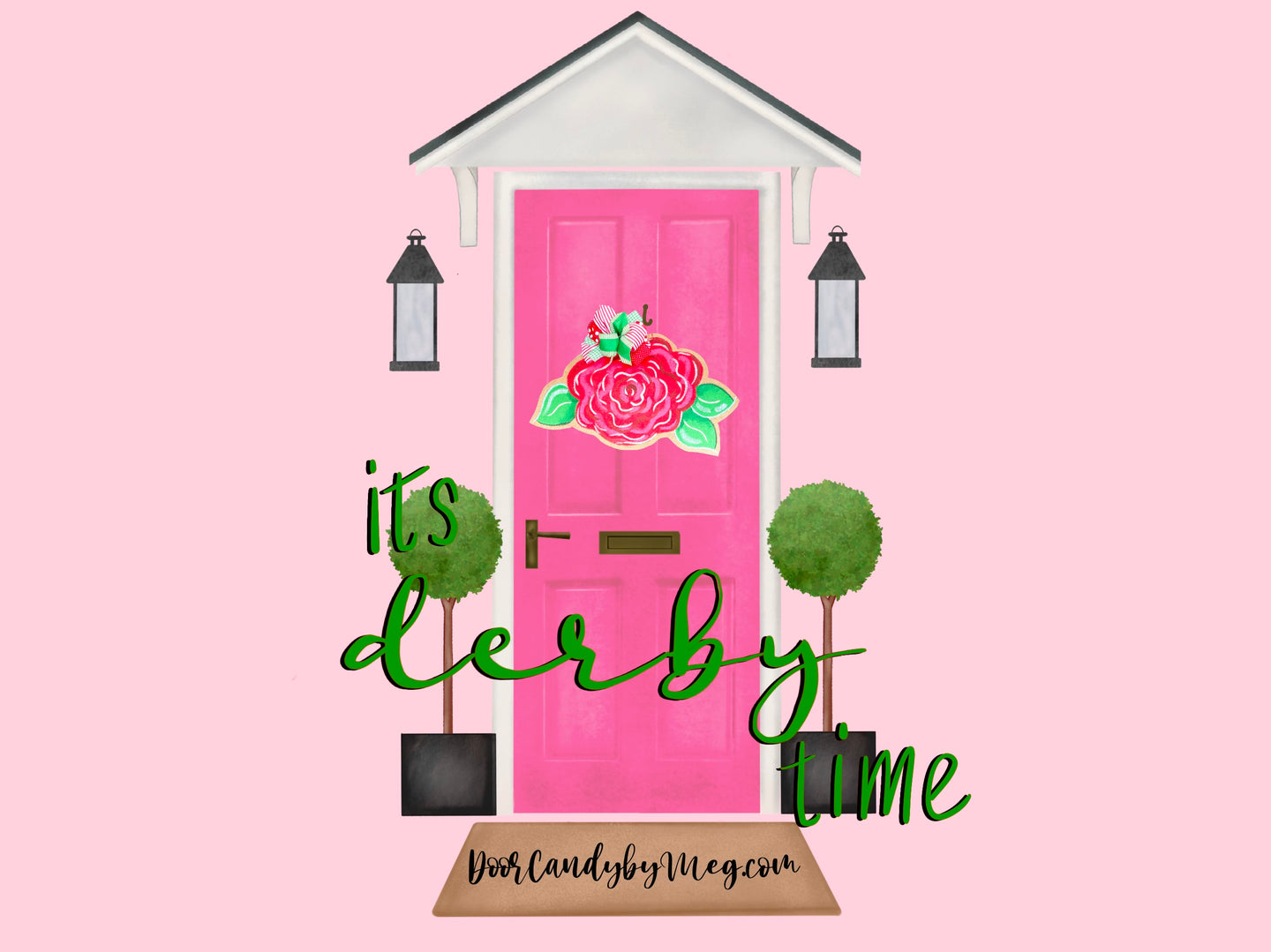 Run for the Roses Burlap Door Hanger