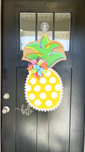 Load image into Gallery viewer, Burlap Pineapple Door Hanger (Large/Multi/Polka Dot)