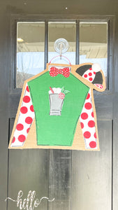 Derby Silk Door Hanger with Mint Julep