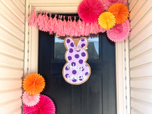 Load image into Gallery viewer, Easter Bunny Burlap Door Hanger - PEEPS style (Purple)