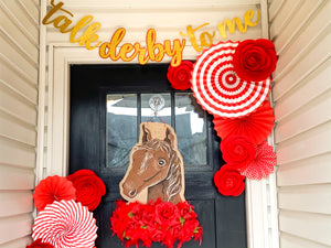 Derby Horse Door Hanger - Run for the Roses Horse Head Door Hanger